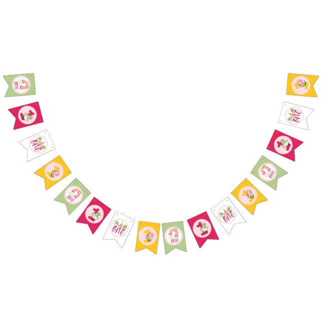 Bandeirinha Aniversário do Jardim do Gnomo de Morango (Todos)