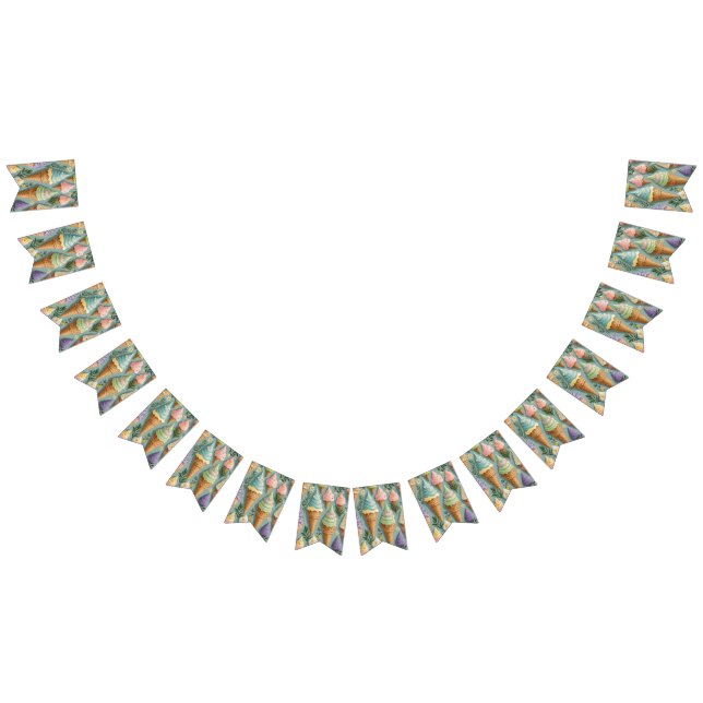 Bandeirinha Aniversário do sorvete Cones (Todos)