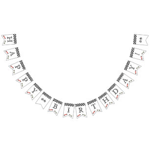 Bandeirinha Aniversário do Tema do Carro Race