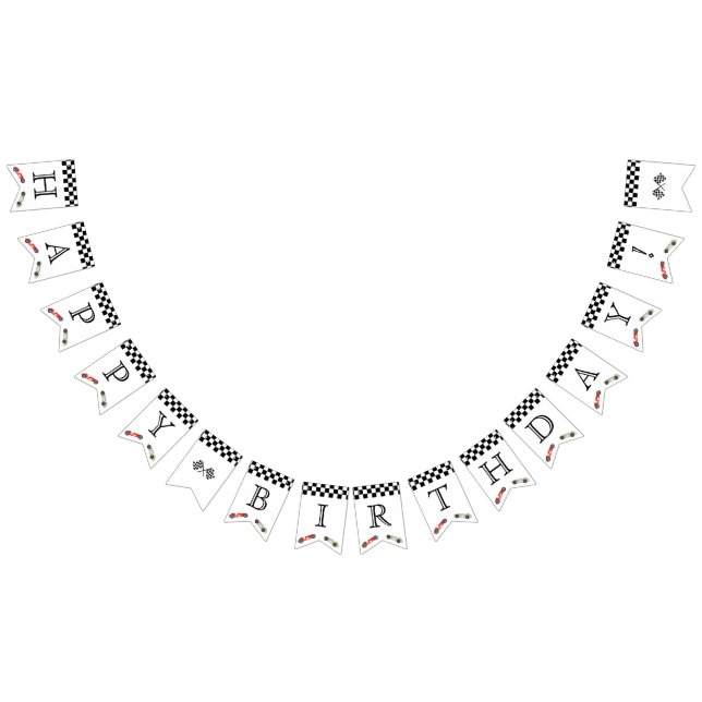 Bandeirinha Aniversário do Tema do Carro Race (Todos)