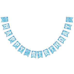 Bandeirinha Aniversário feliz da água do verão