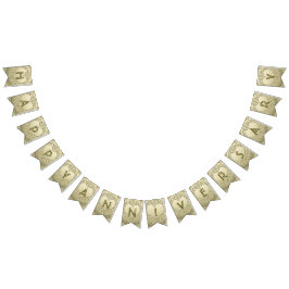 Bandeirinha ☆ ANIVERSÁRIO ☆ Luminosidade Dourada