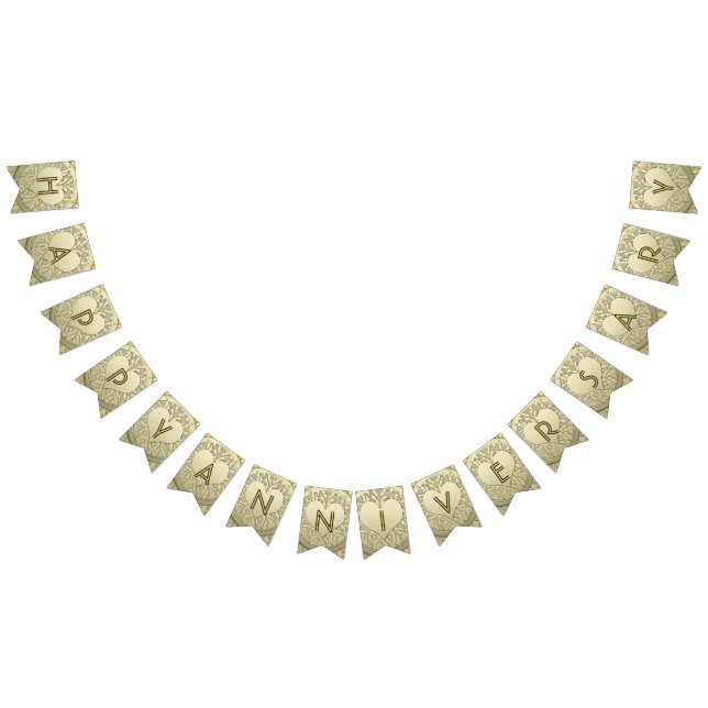 Bandeirinha ☆ ANIVERSÁRIO ☆ Luminosidade Dourada (Todos)