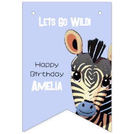 Bandeirinha Aniversário Personalizado do Bebê Zebra