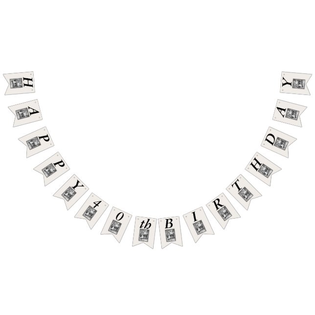 Bandeirinha Aniversário Vintage Andando De Cabelo Negro Branco (Todos)