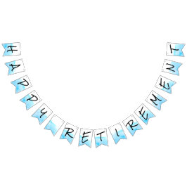 Bandeirinha Aposentação Feliz De Cor Branca E Azul Moderna