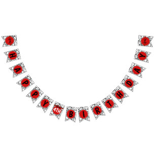 Bandeirinha Arco Dalmatas Preto Branco Vermelho Aniversário Fe