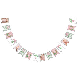 Bandeirinha Arco de Trevo Menina Lucky One Aniversário de 1 An