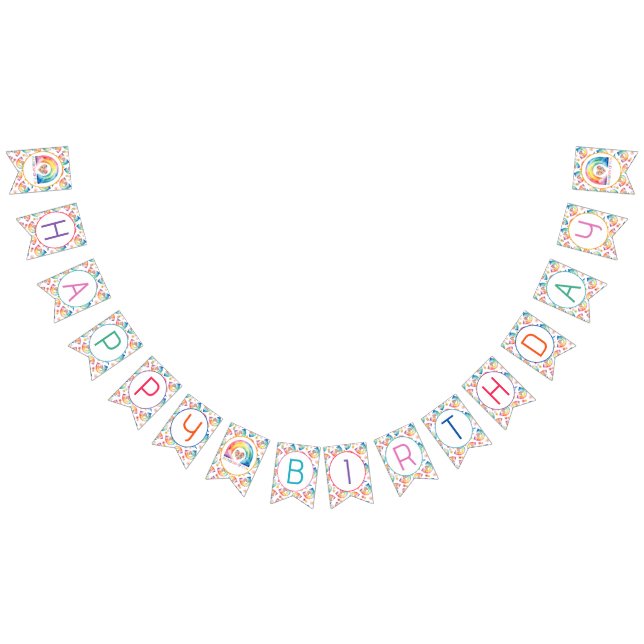 Bandeirinha Arco-íris da festa de aniversário feliz divertida (Todos)