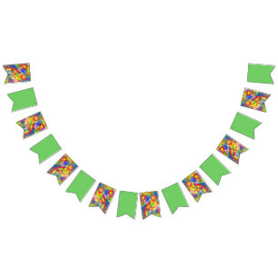 Bandeirinha Arco-íris de potência da ventoinha - padrão colori