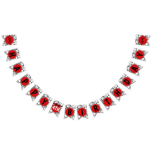 Bandeirinha Arco Vermelho Branco Negro Partido Feliz Aniversár (Todos)