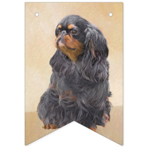 Bandeirinha Arte Animal Original Pintura Inglesa Toy Spaniel