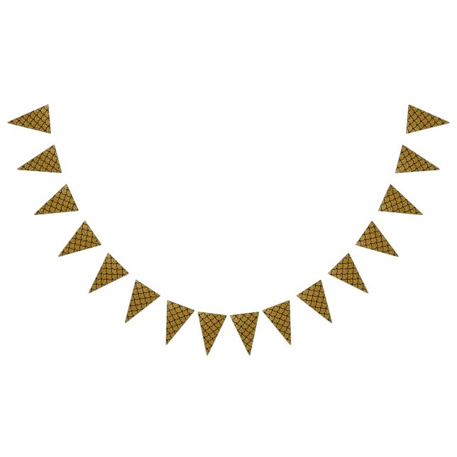 Bandeirinha Arte Deco Escalas de Sereia - Preto e Dourado (Todos)