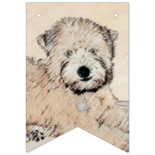 Bandeirinha Arte original de pintura terrier com revestimento