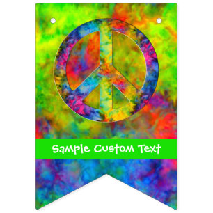 Bandeirinha [Atomic Tie-Dye] Rainbow Colors Sinal de Paz Hippi