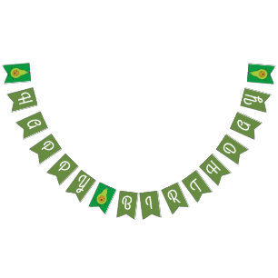 Bandeirinha Avocado Cute Happy Birthday Bunting Banner