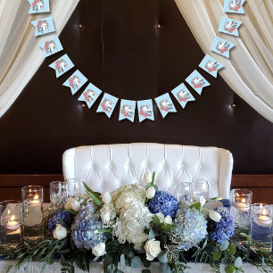 Bandeirinha Azul Cor-de-rosa branco Unicórnio