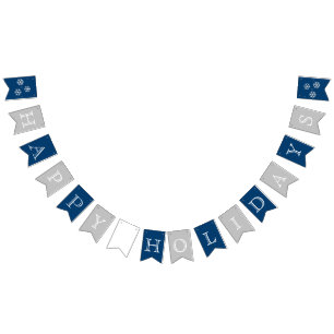 Bandeirinha Azul e de prata boas festas