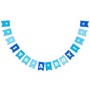 Bandeirinha Azul neon É um menino! Personalizado