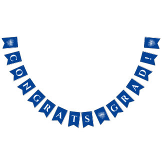 Bandeirinha Azul | Parabéns Formando Bunting Flags com Firewor