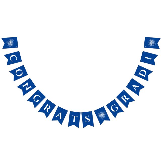 Bandeirinha Azul | Parabéns Formando Bunting Flags com Firewor (Todos)