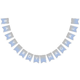 Bandeirinha Baby Boy Nagpal Ombre Blue e Silver Banner
