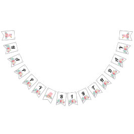 Bandeirinha Baby Flamingo Happy Birday