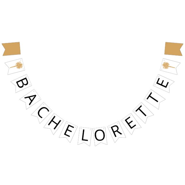 Bandeirinha Bachelorette de Destino Dourado de Praia Tropical (Todos)