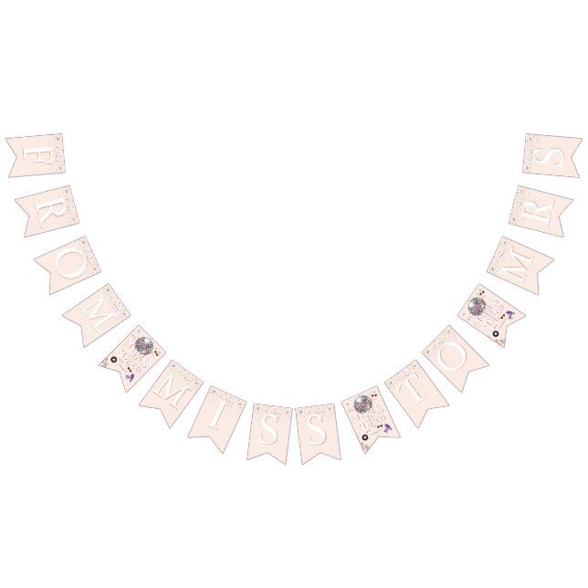 Bandeirinha Bachelorette de Pista de Disco | Senhorita à Sra. (Todos)