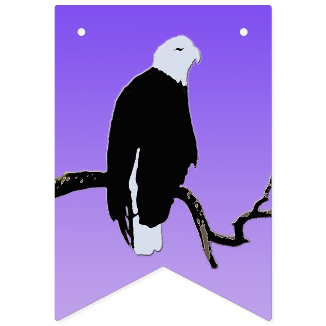 Bandeirinha Bald Eagle em Sunset - Arte original sobre a vida  (Primeira Bandeira)