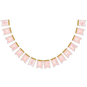 Bandeirinha Ballerina Tutu Menina Rosa Dourada Decoração Fes