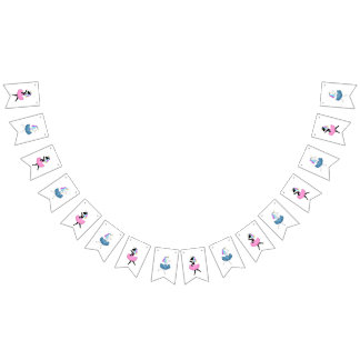 Bandeirinha Ballerina unicorns bunting flags