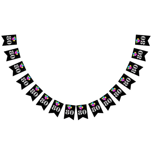 Bandeirinha Balões de 80 festa de aniversário (Todos)