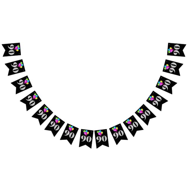 Bandeirinha Balões de 90 festa de aniversário (Todos)