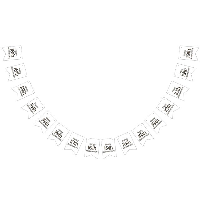 Bandeirinha Bandeirola de Aniversário de 10 anos (Todos)