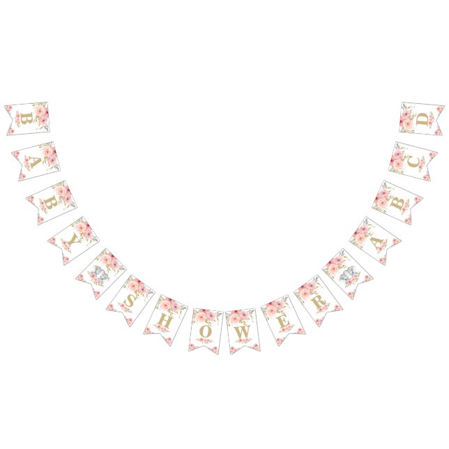 Bandeirinha Bandeja de Chá de fraldas de Bunting dos Elefantes (Todos)