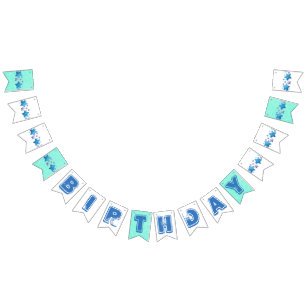 Bandeirinha Bandeja de Sinalizador de Aniversário Azul