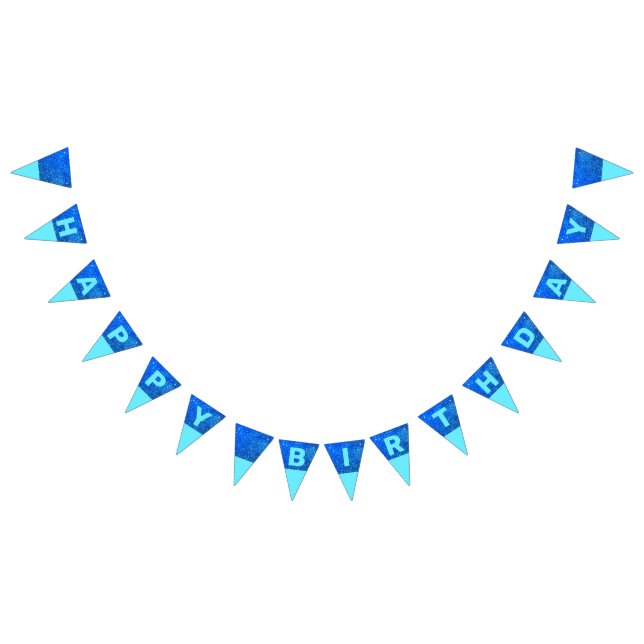 Bandeirinha Bandejas de Bunting Aniversário Azul, Leve (Todos)