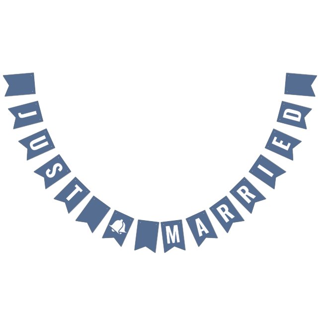 Bandeirinha Bandejas de Bunting Blue Boho com recem casados Du (Todos)