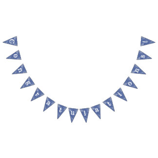 Bandeirinha Banderines efecto marmolado azul "Congratulations"