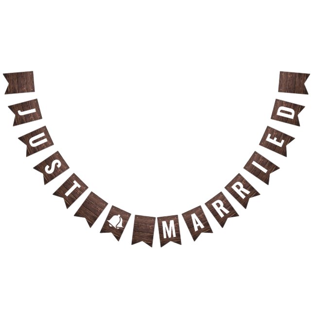 Bandeirinha Banheiras de Bunting da Madeira recem casados Rúst (Todos)