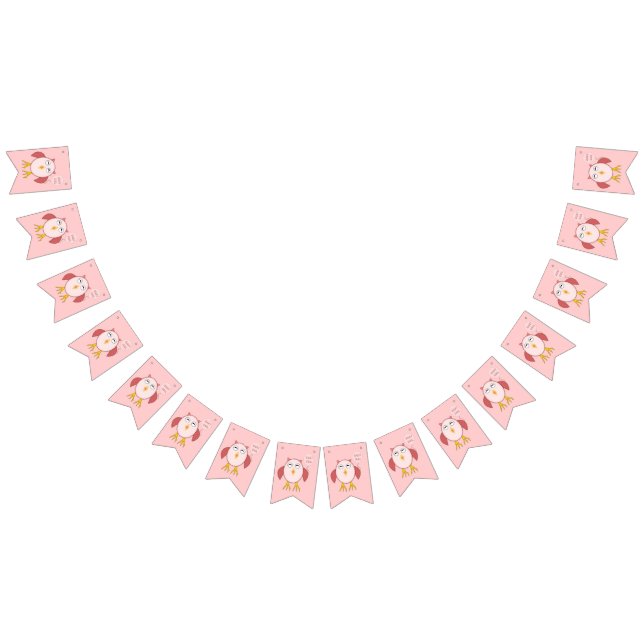 Bandeirinha Banheiras de Bunting Rapariga Rosa-Bonita (Todos)