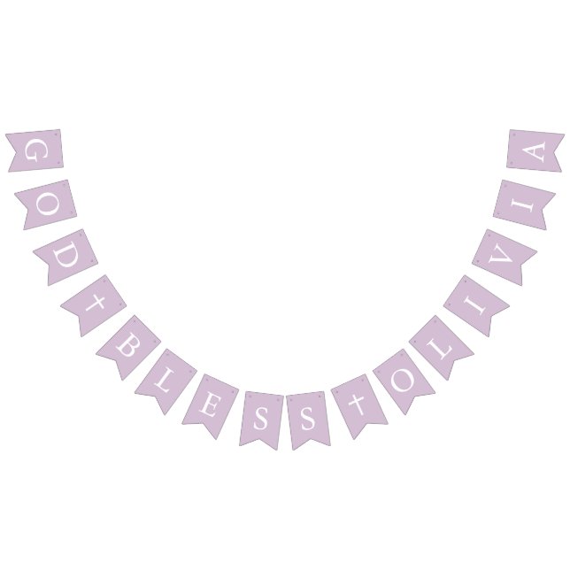 Bandeirinha Banheiras do Batismo de Rapariga Branca Roxa (Todos)