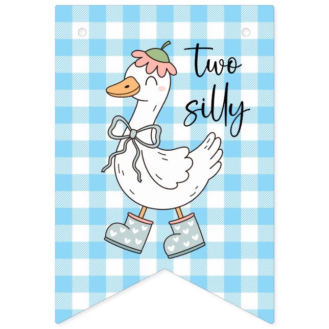 Bandeirinha Banner Azul de Aniversário de Dois Bobos (Sétima bandeira)