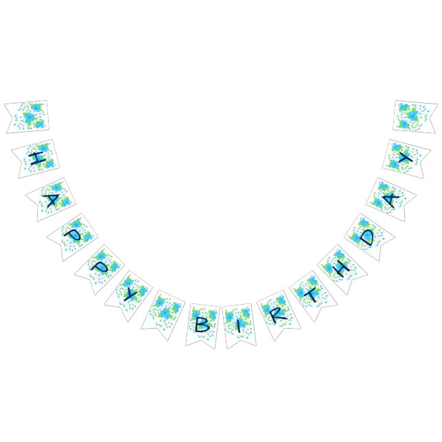 Bandeirinha Banner Azul Feliz de Aniversário (Todos)