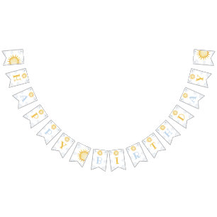 Bandeirinha Banner de Aniversário de 1 ano Sunshine