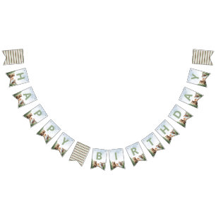 Bandeirinha Banner de Aniversário de Floresta da Mata de Aguar