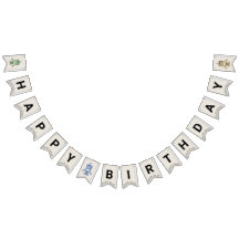 Banner de aniversário de Robô e Ursos