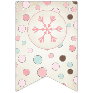 Bandeirinha Banner de aniversário de uma garota de inverno ro