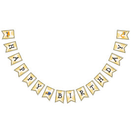 Bandeirinha Banner de Aniversário dos Caminhões de Construção